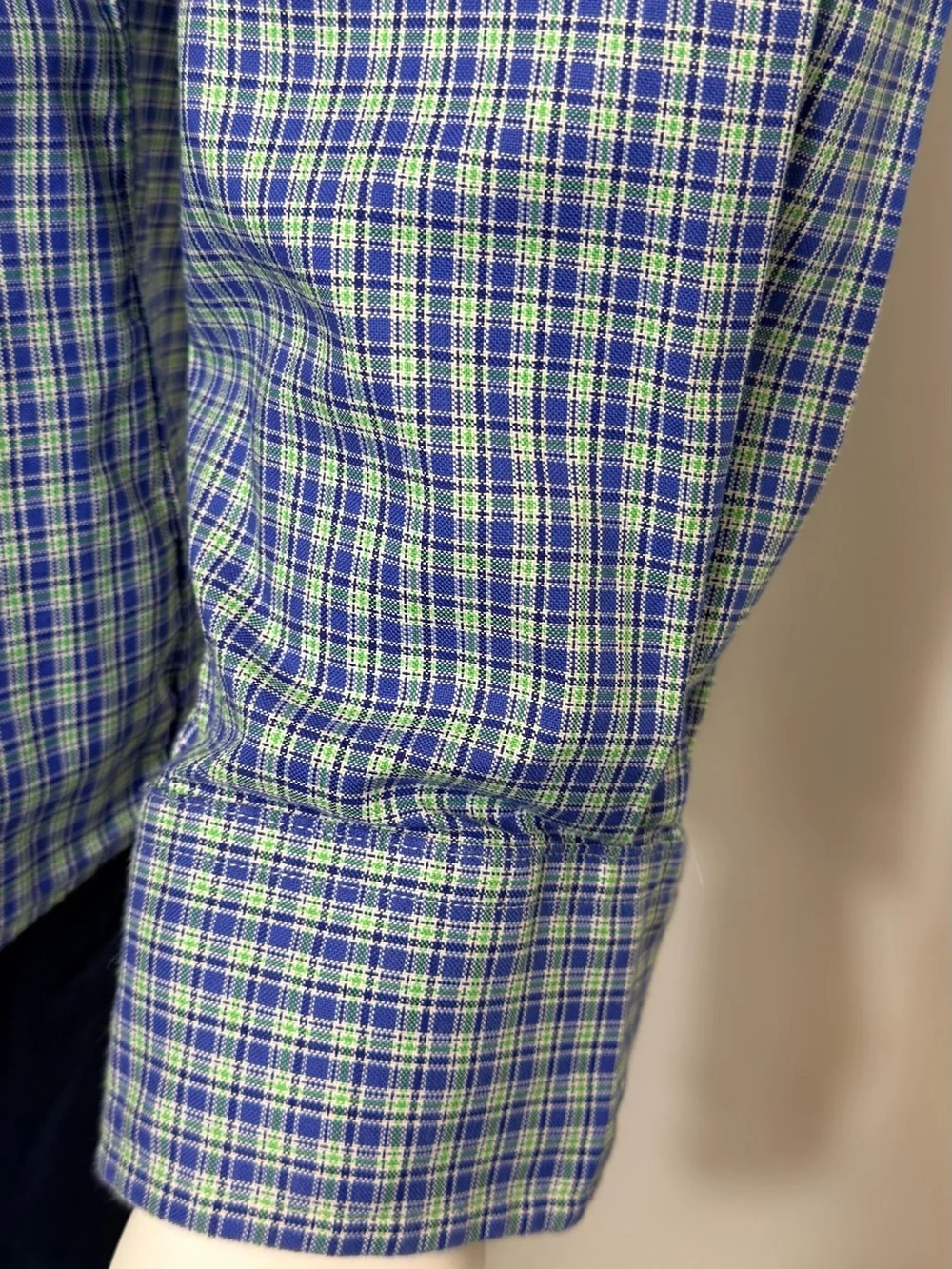 Polo Ralph Lauren Classic Fit Plaid Shirt XL 17 Blue Green Cotton
